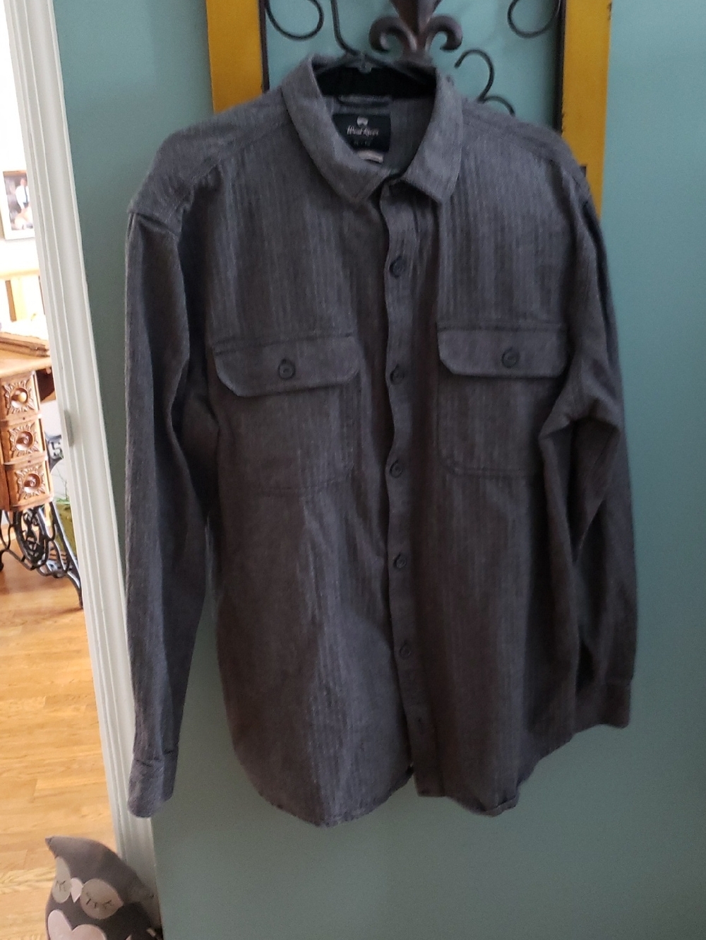 Weatherproof Men's Charcoal Button-Up Shirt Jacket